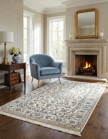 3' 5 x 5' 6 Hand Knotted Nain Rug