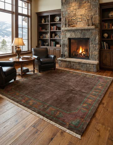 8' x 8' 1 Hand Knotted Tibet Wool Square Rug
