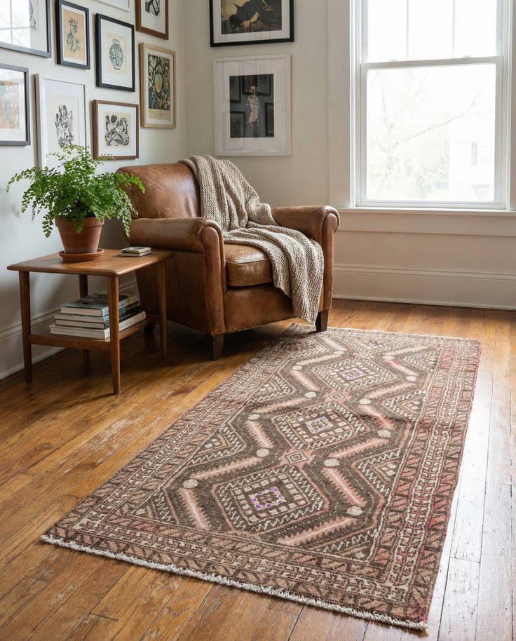 Detail image of 2' 6 x 5' 1 Hand Knotted Ultra Vintage Persian Wool Runner Rug