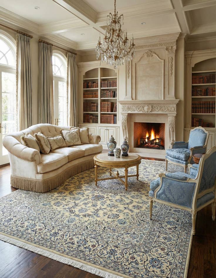 Detail image of 8' x 11' 9  Hand Knotted Nain Persian Rug