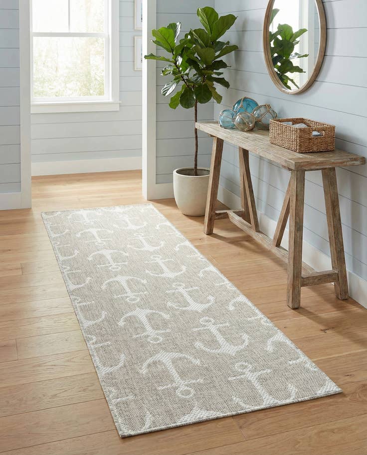Detail image of 2' x 6' Easy-Clean Coastal Indoor / Outdoor Runner Rug