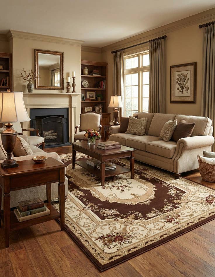 Detail image of 6' x 9' Classic Aubusson Rug