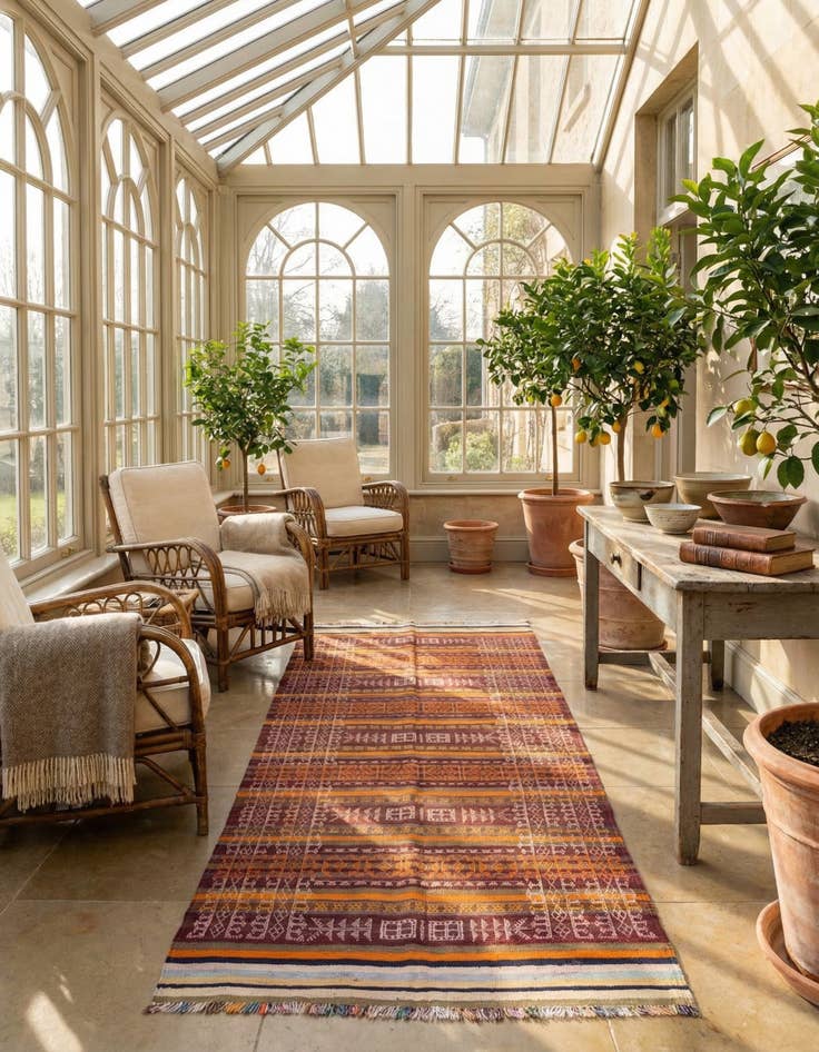 Detail image of  4' x 10' 2  Hand Woven Kilim Afghan Wool Runner Rug