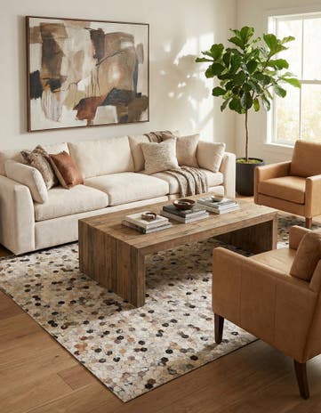 5' 4 x 7' 7 Cowhide Stocks Rug