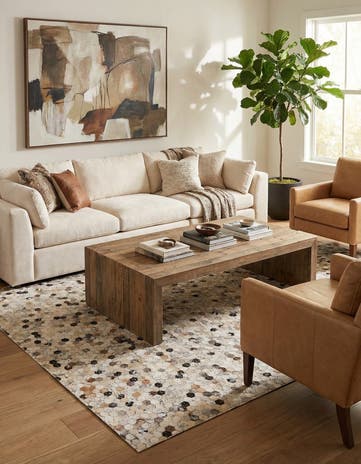 5' 4 x 7' 7 Cowhide Stocks Rug