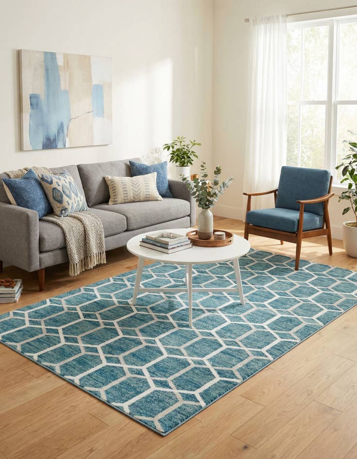 Detail image of  6' x 9' Lattice Trellis Rug