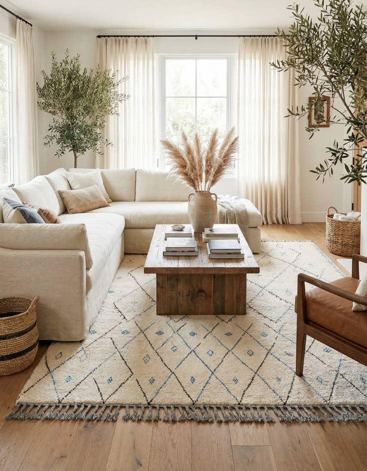 Detail image of  8' 1 x 10' 1  Hand Knotted Moroccan Wool Rug