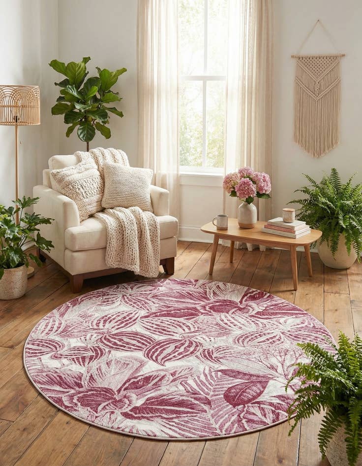 Detail image of  5' 3 x 5' 3 Blossom Round Rug