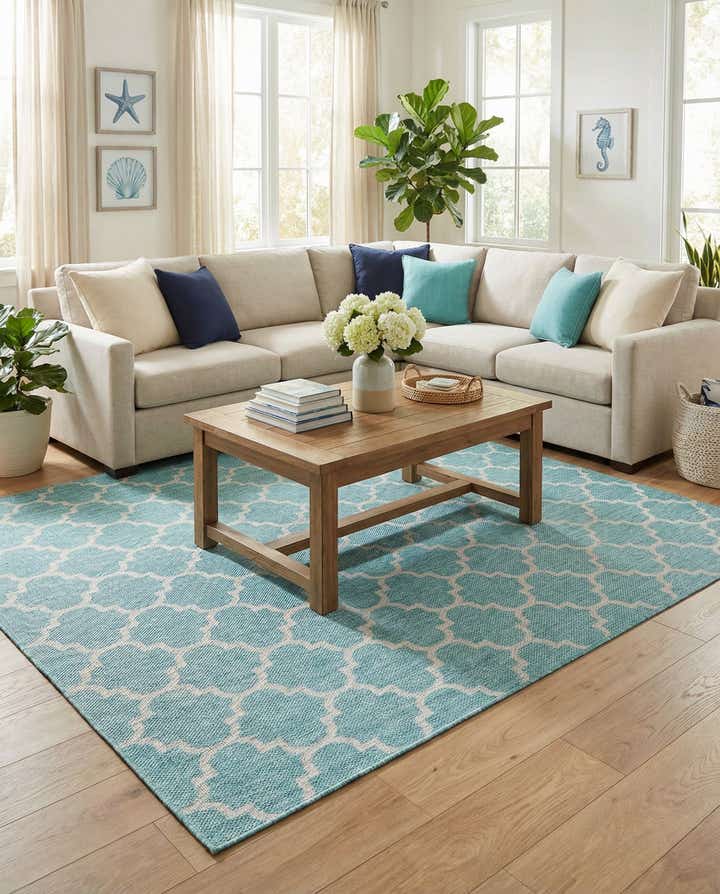 10' x 13' Easy-Clean Trellis Indoor / Outdoor Rug