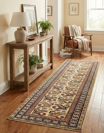 2' 9 x 9' 8 Hand Knotted Kazak Oriental Runner Rug