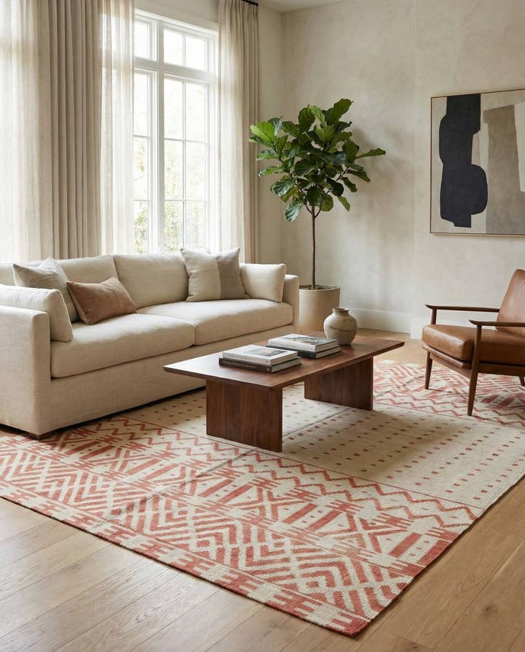 Detail image of 7' 1 x 9' 5 Hand Woven Kilim Modern Wool Rug