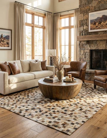5' 1 x 8' 1 Cowhide - Patchwork Rug
