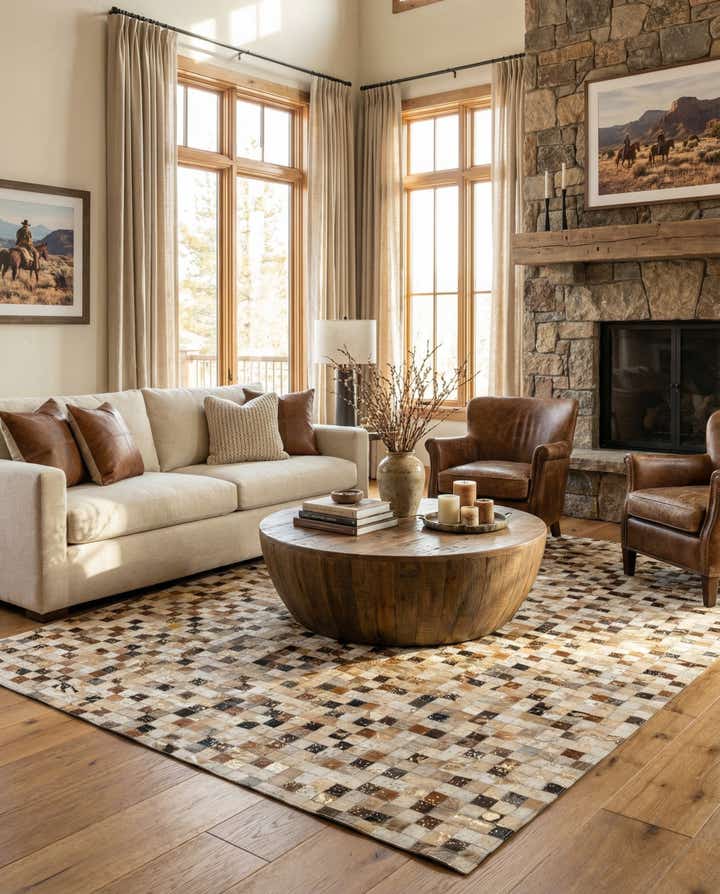 5' 1 x 8' 1 Cowhide - Patchwork Rug