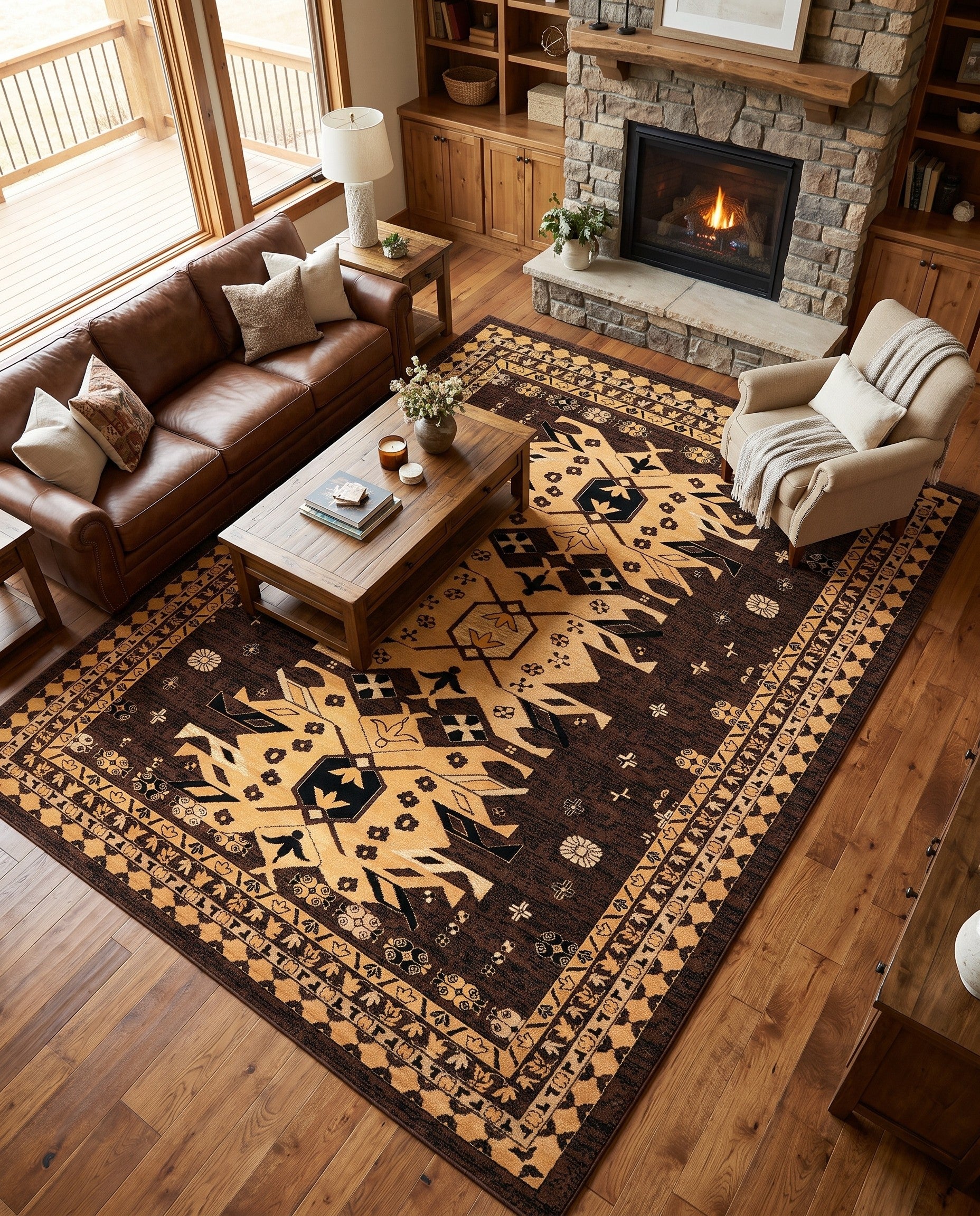 10' x 13' Heriz Design Rug