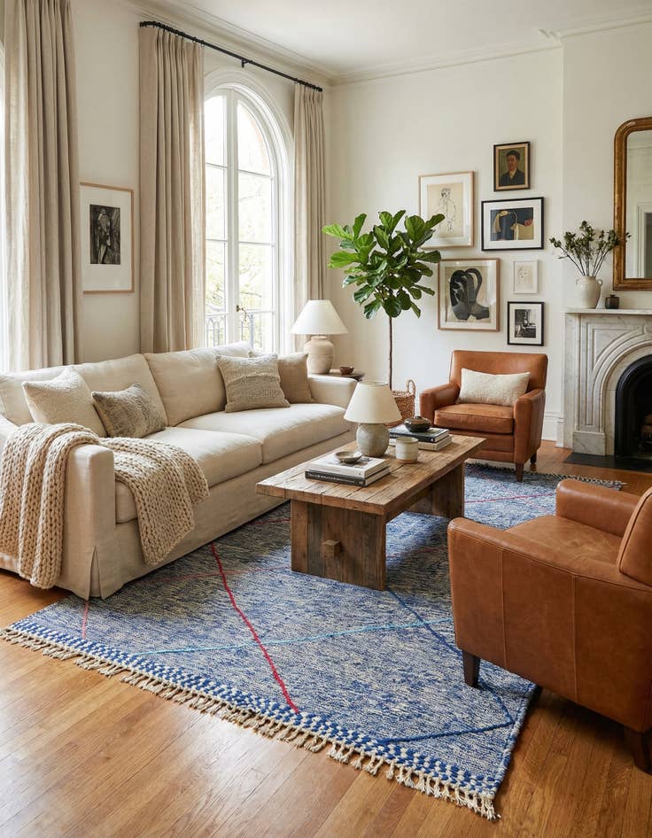 Detail image of  5' 2 x 9'  Hand Knotted Moroccan Wool Rug