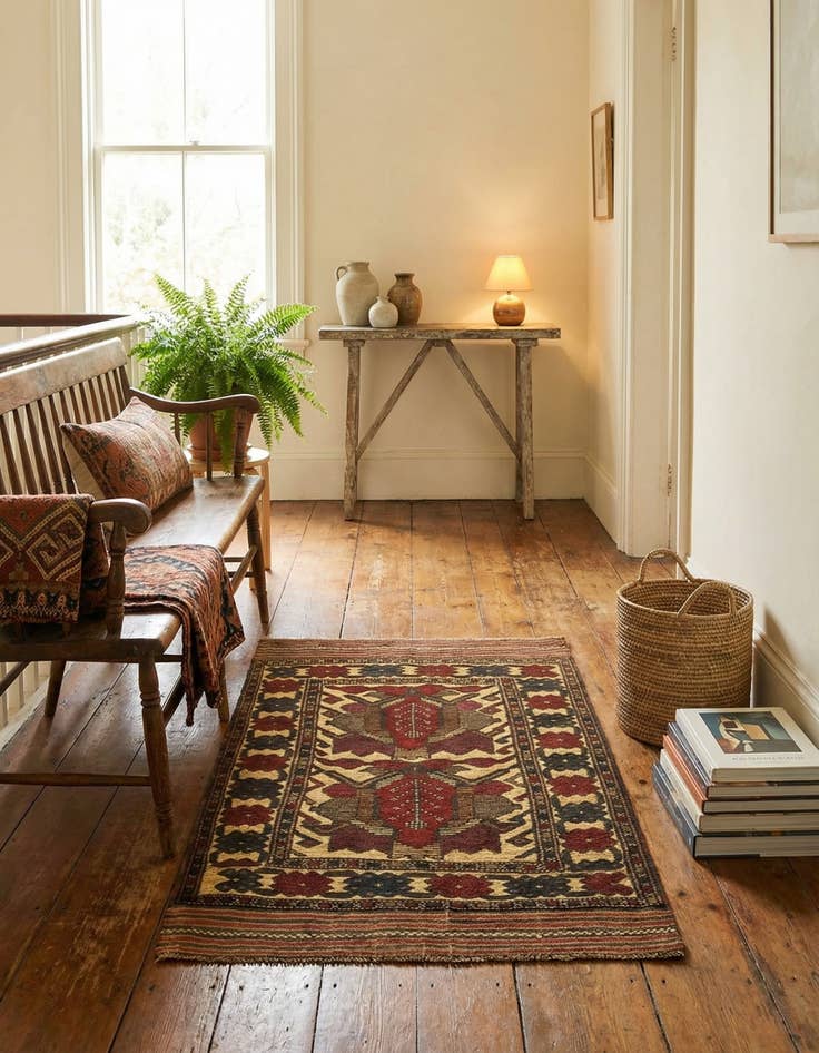 Detail image of  2' 10 x 4' 8  Hand Knotted Sumak Wool Rug