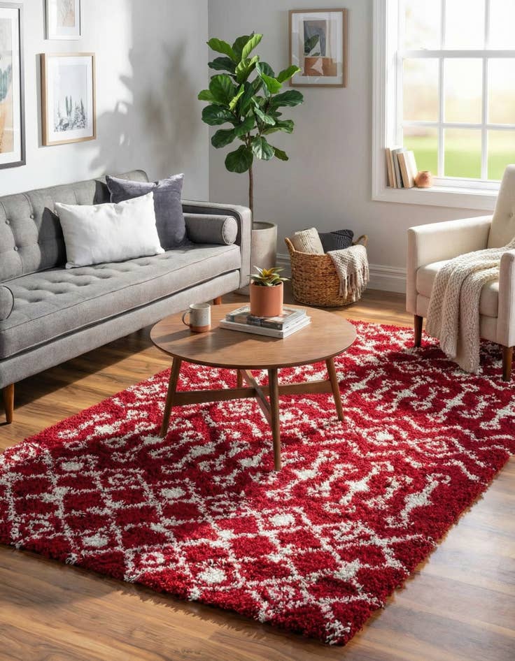 Detail image of  7' 10 x 10' Moroccan Trellis Shag Rug