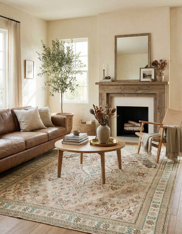 Detail image of 6' 8 x 9' 6  Hand Knotted Ultra Vintage Persian Wool Rug