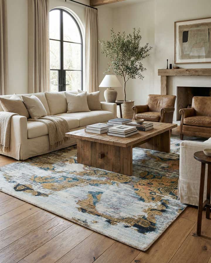 4' 3 x 6' 8 Hand Knotted Ultra Vintage Persian Wool Rug