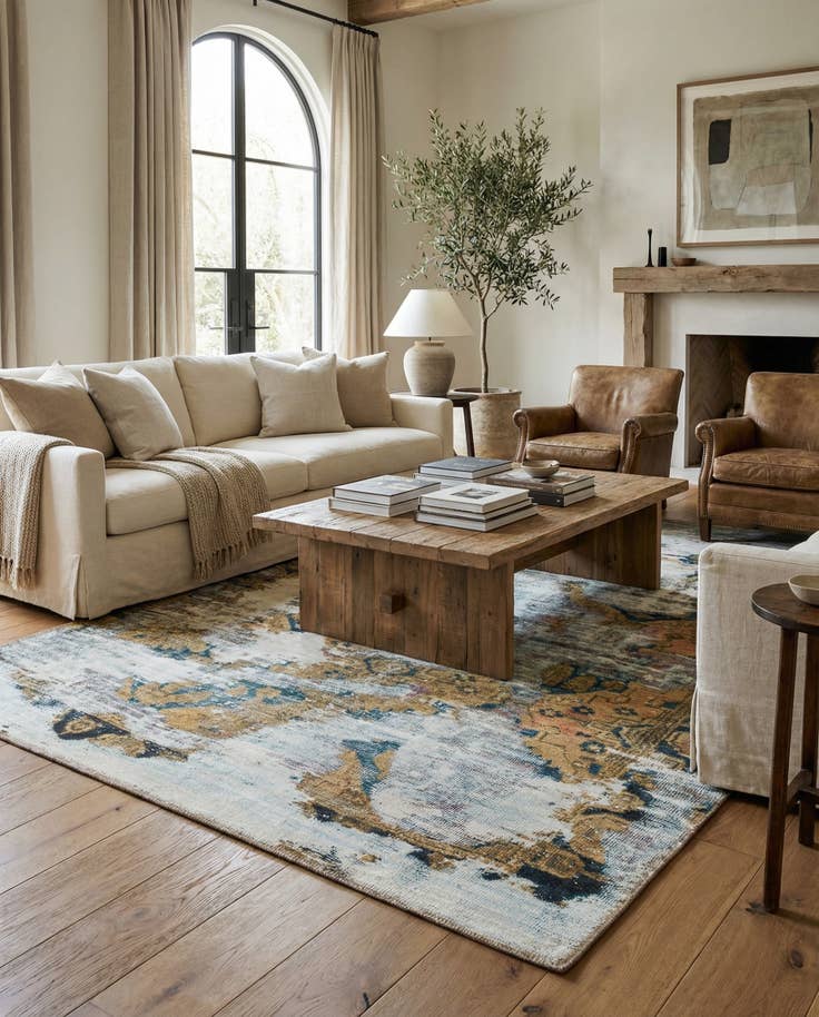 Detail image of 4' 3 x 6' 8 Hand Knotted Ultra Vintage Persian Wool Rug