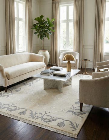4' 11 x 6' 9 Hand Knotted Darya Wool Rug
