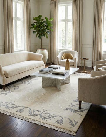 4' 11 x 6' 9 Hand Knotted Darya Wool Rug