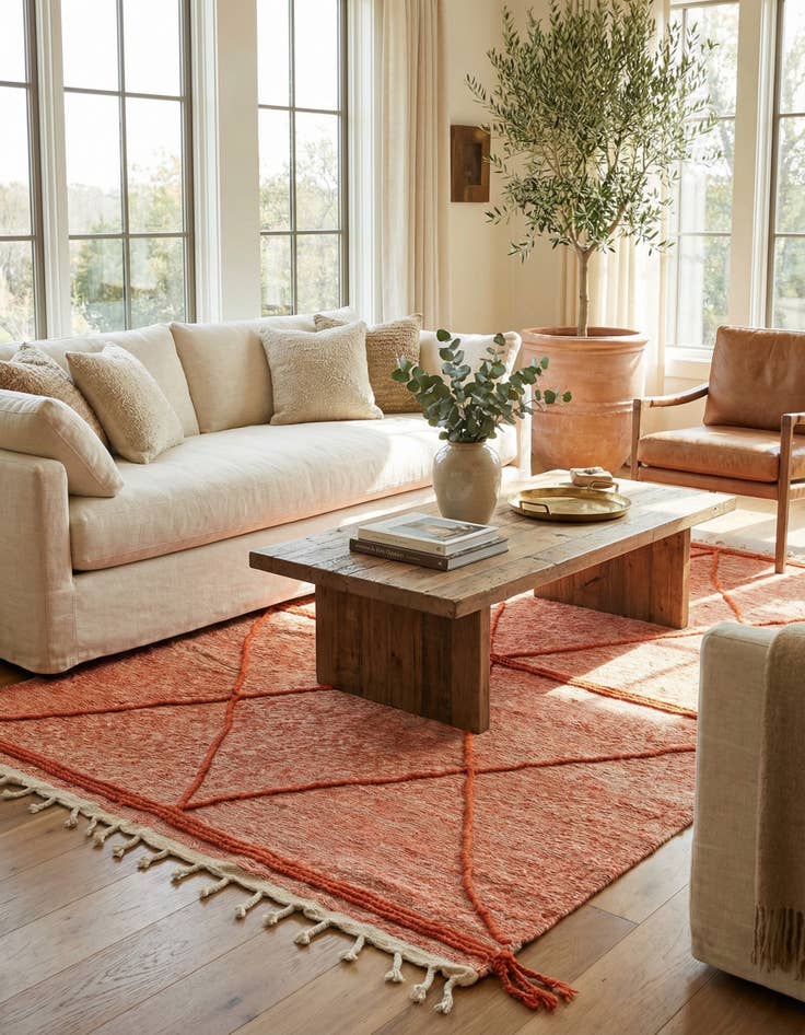 Detail image of 6' 6 x 10' 5  Hand Knotted Moroccan Wool Rug