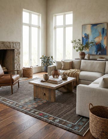 6' 6 x 9' 5 Hand Knotted Darya Wool Rug
