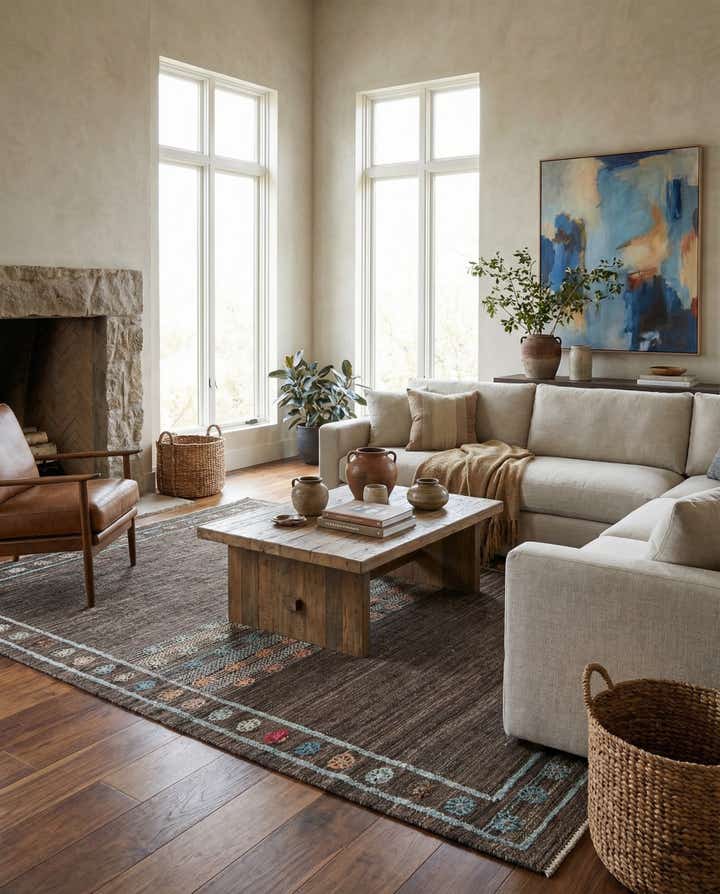 6' 6 x 9' 5 Hand Knotted Darya Wool Rug