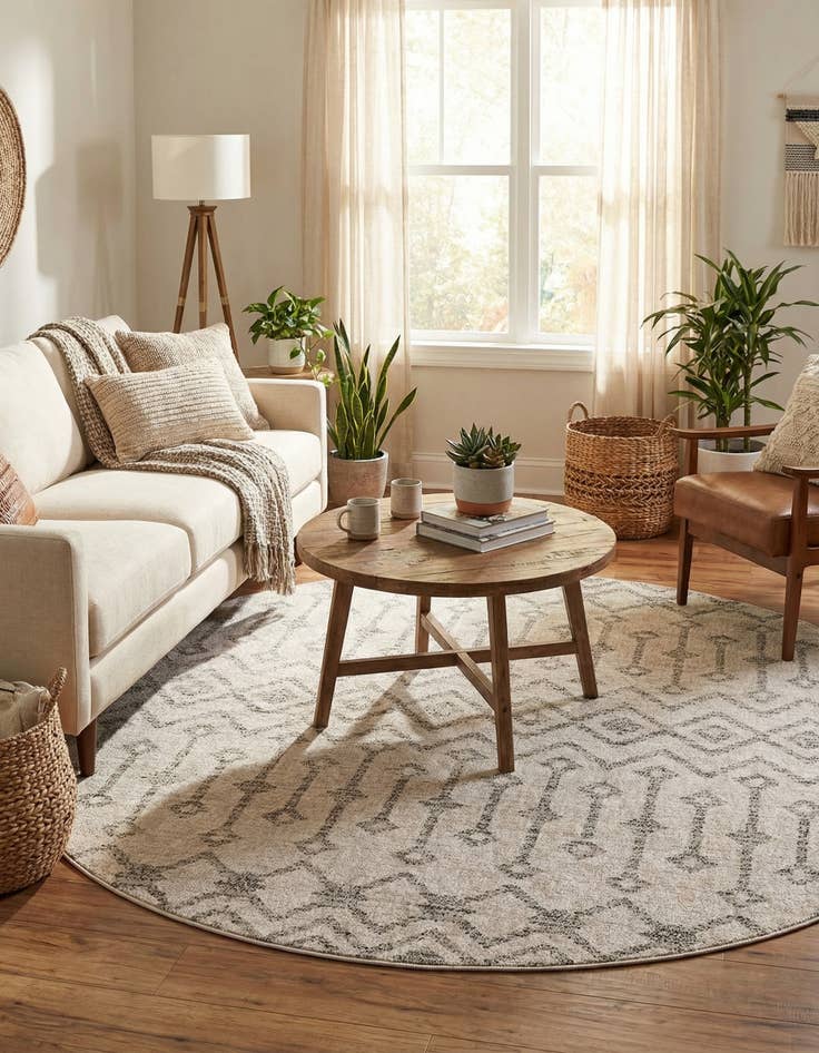 Detail image of  7' x 7' Eco Trellis Round Rug