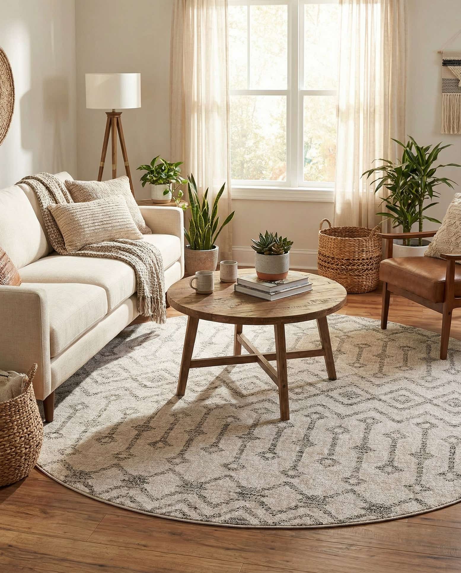 7' x 7' Eco Trellis Round Rug
