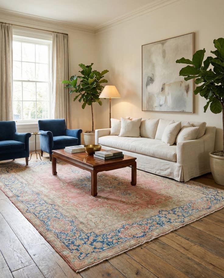Detail image of 9' 8 x 13' Hand Knotted Ultra Vintage Persian Wool Rug