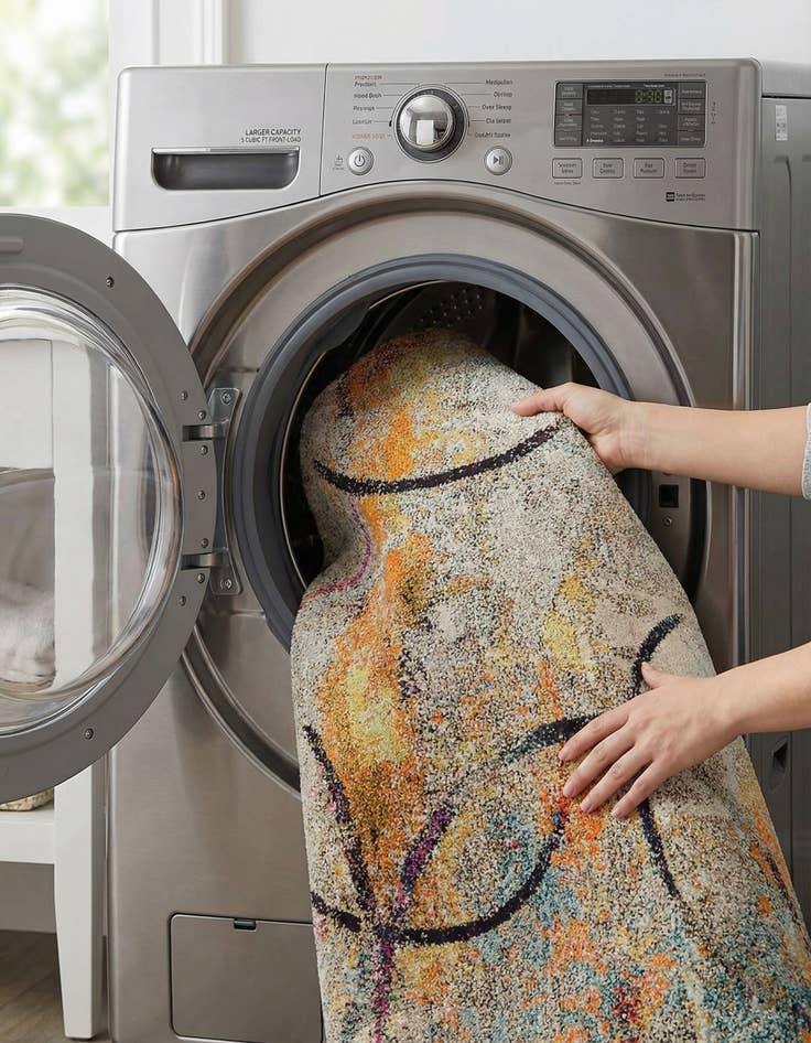 Detail image of 5' x 8'  Washable Spectrum Rug