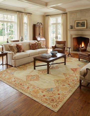 6' 9 x 9' 10 Hand Knotted Peshawar Ziegler Rug