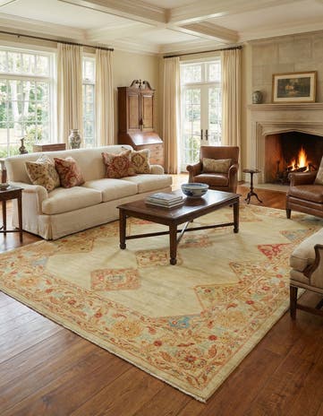 6' 9 x 9' 10 Hand Knotted Peshawar Ziegler Rug
