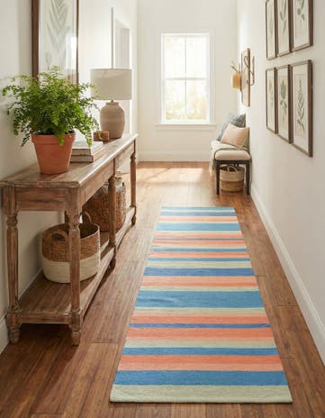 2' x 8' Hand Woven Flatweave Cotton Dhurrie Runner Rug