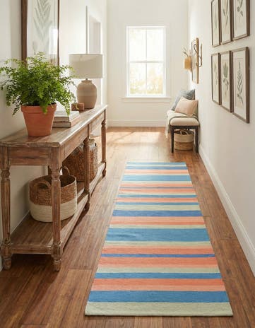 2' x 8' Hand Woven Flatweave Cotton Dhurrie Runner Rug