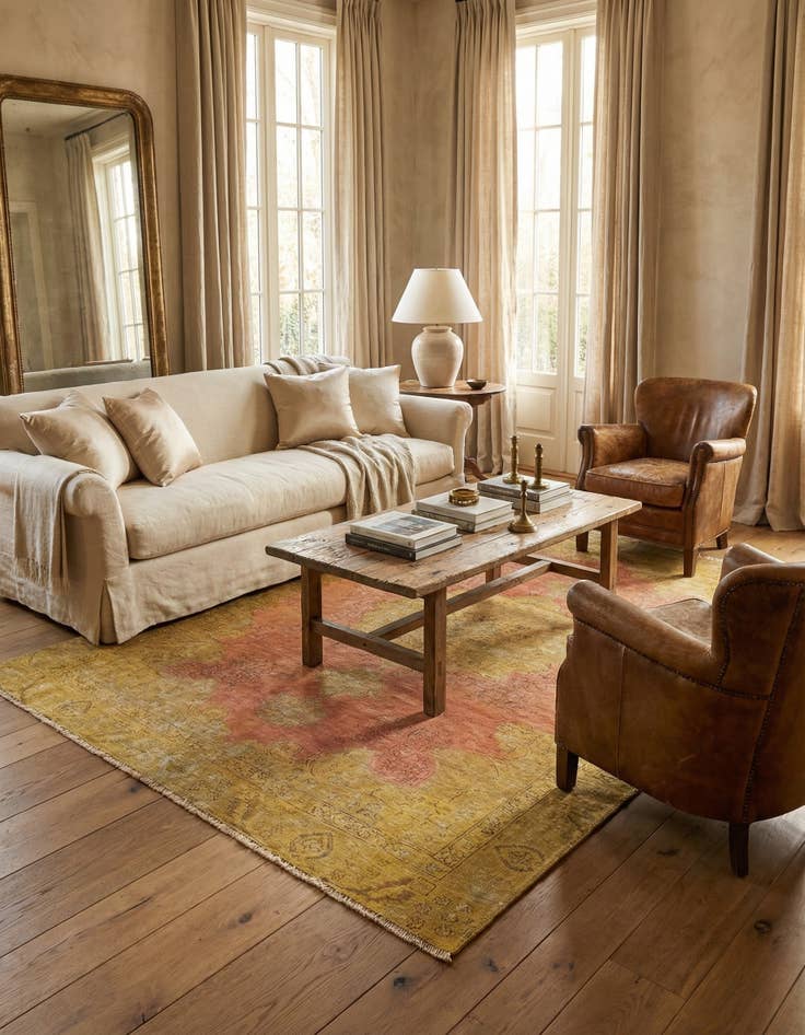 Detail image of 6' x 8' 8  Hand Knotted Ultra Vintage Persian Wool Rug