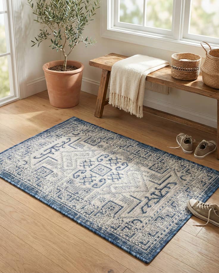Detail image of 2' x 3' Easy-Clean Aztec Indoor / Outdoor Rug