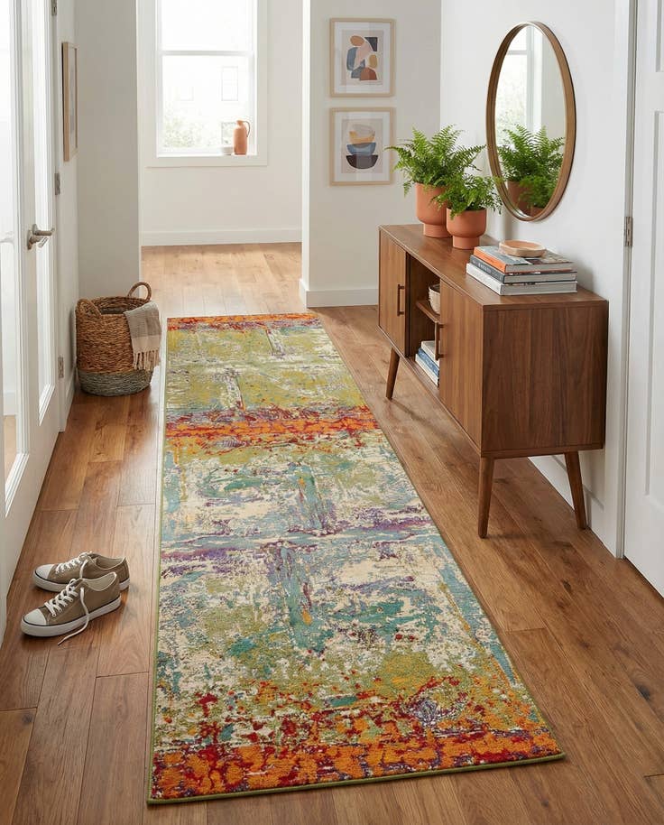 Detail image of 2' 7 x 12' Easy-Clean Modern Indoor / Outdoor Runner Rug