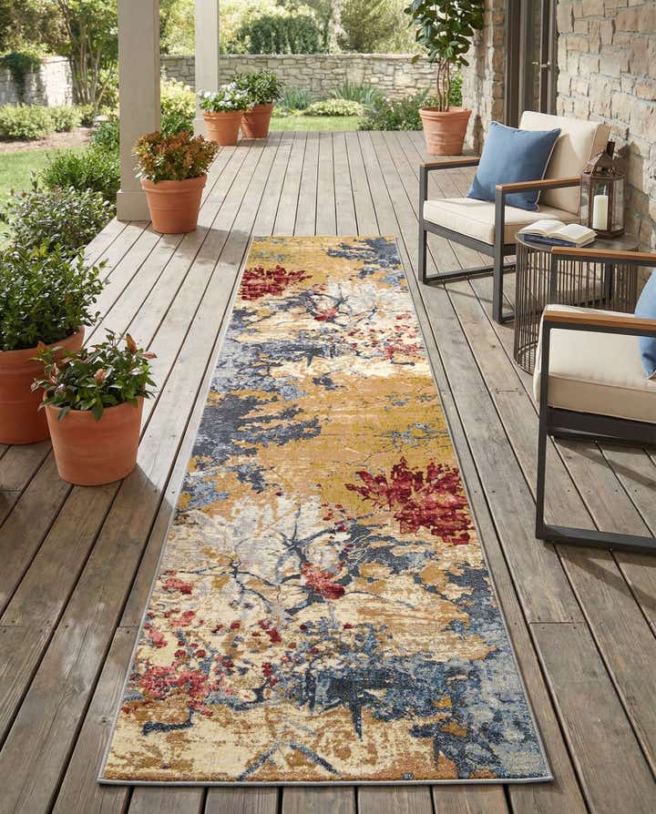 2' 7 x 12' Easy-Clean Modern Indoor / Outdoor Runner Rug