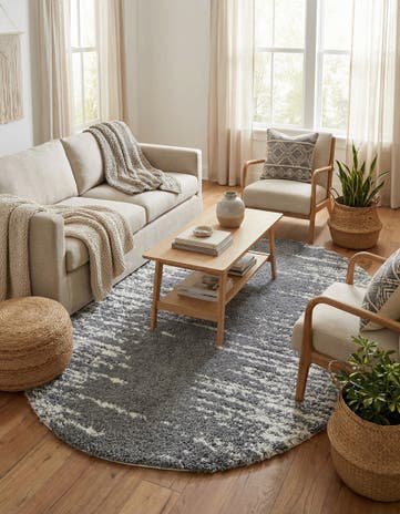 Gray Serenity Shag Oval Rug