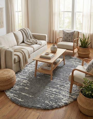 Gray Serenity Shag Oval Rug