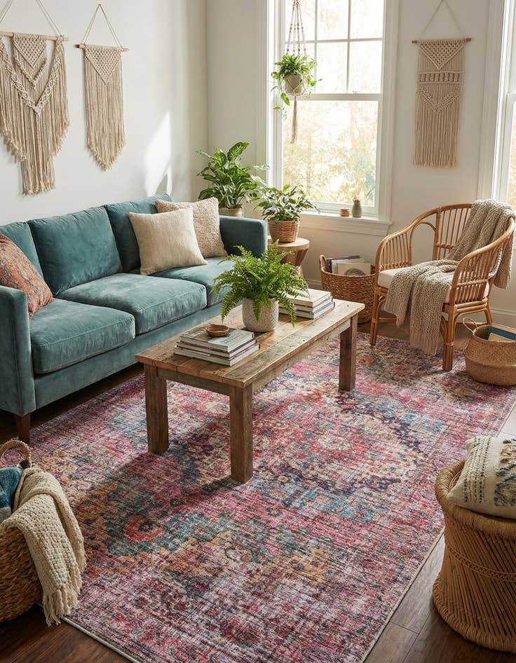 Detail image of 5' 3 x 8'  Washable Mangata Rug