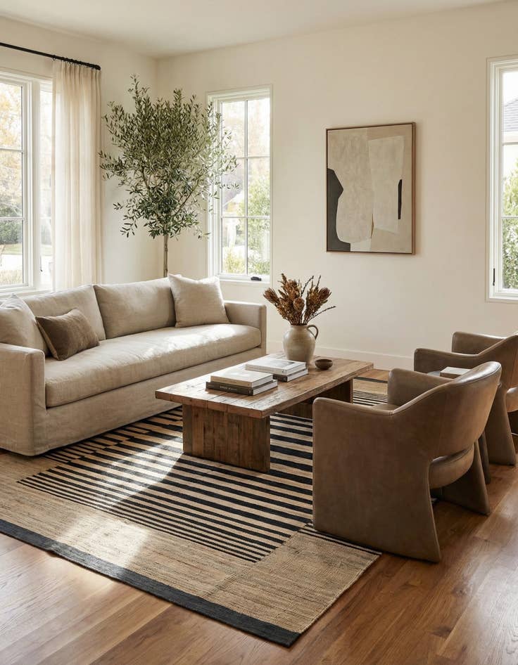 Detail image of 5' 5 x 7' 11  Hand Woven Kilim Modern Wool Rug