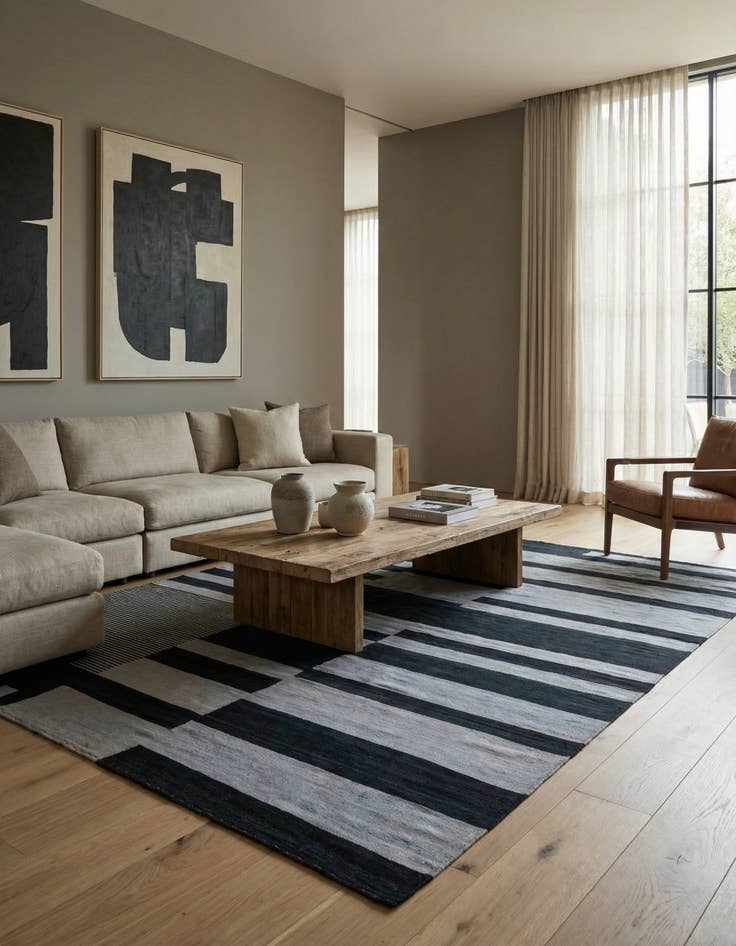 Detail image of 8' 3 x 11' 2  Hand Woven Kilim Modern Wool Rug