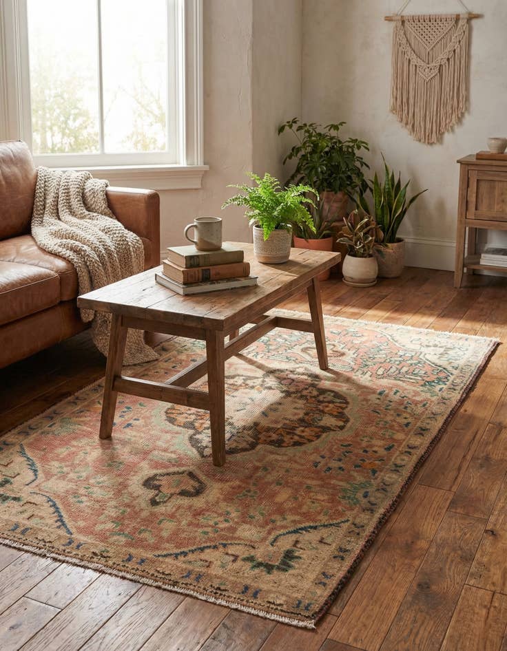 Detail image of 3' 4 x 5'  Hand Knotted Ultra Vintage Persian Wool Rug