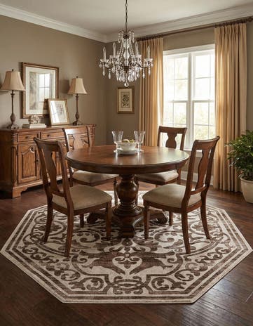 Chocolate Brown Hermitage Octagon Rug