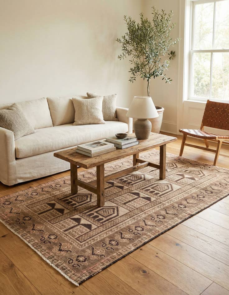 Detail image of 3' 4 x 6' 1  Hand Knotted Ultra Vintage Persian Wool Rug