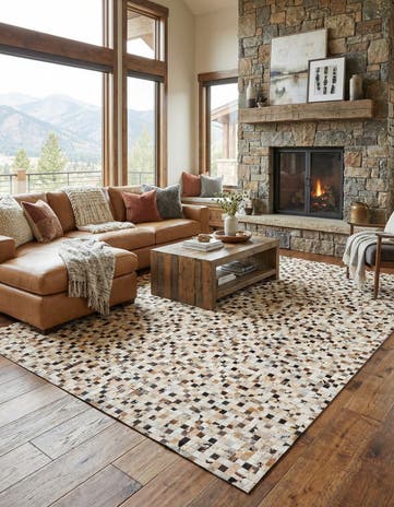 8' x 9' 11 Cowhide Stocks Rug